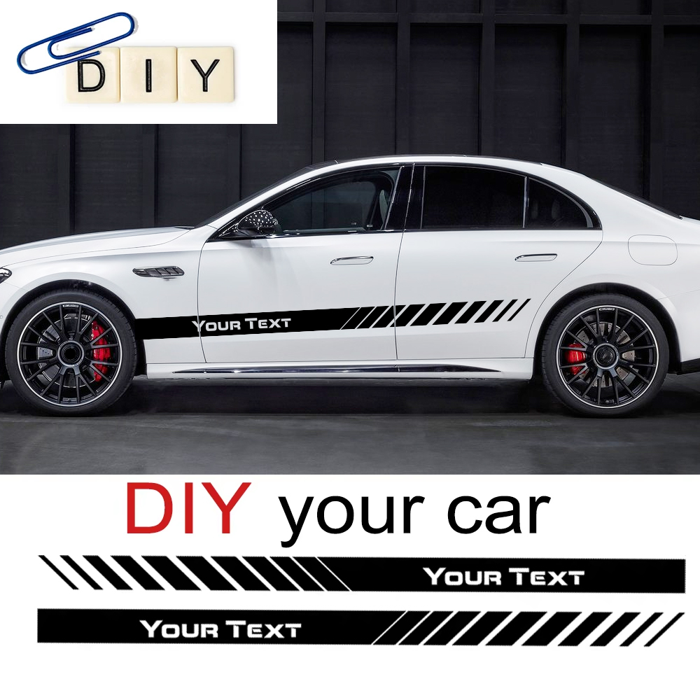 Car Accessories Unique - Custom Text Car Side Door Stripe