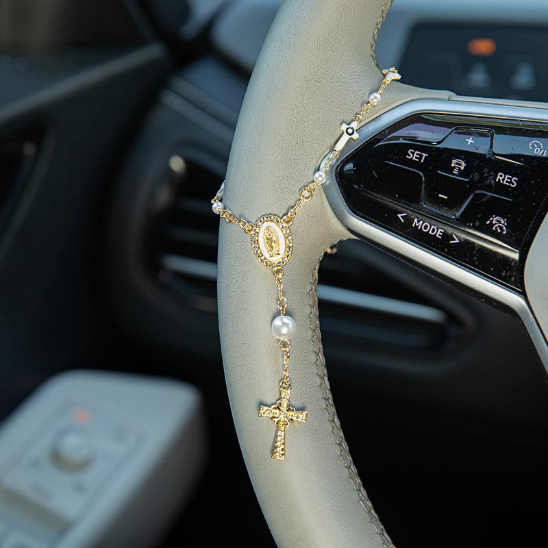 Car Accessories Unique - Steering Wheel Rosary Ornament | Rosary